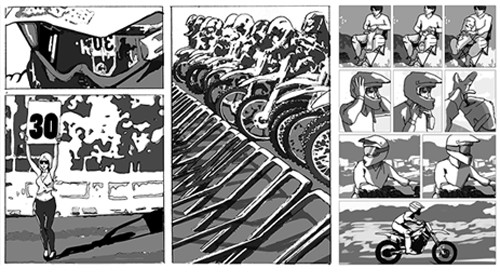 Style-guide mud, Blood and Motocross: The Graphic Novel